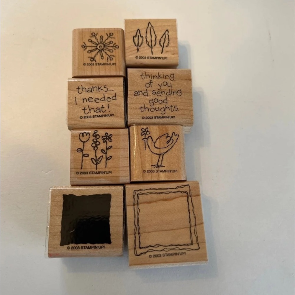 Stamp-in’ Up Sweet and Simple Wood Mounted Set of 8